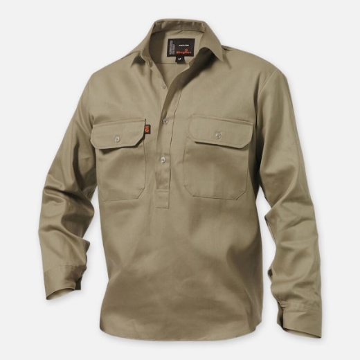 Picture of King Gee Closed Front Drill Shirt Long Sleeve
