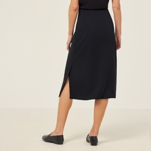 Picture of NNT Ladies Crepe Stretch Midi Length A-Line Skirt