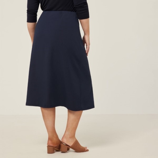 Picture of NNT Ladies Crepe Stretch Midi Length A-Line Skirt