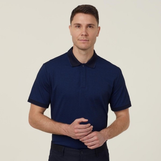Picture of NNT Mens Textured Cotton Poly Short Sleeve Polo