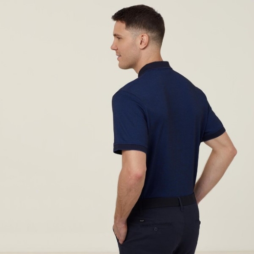 Picture of NNT Mens Textured Cotton Poly Short Sleeve Polo
