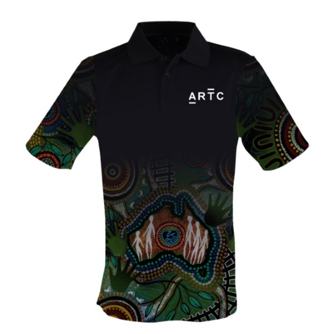Picture of Sublimated Mens Polo Shirt Short Sleeve ARTC Indigenous Design