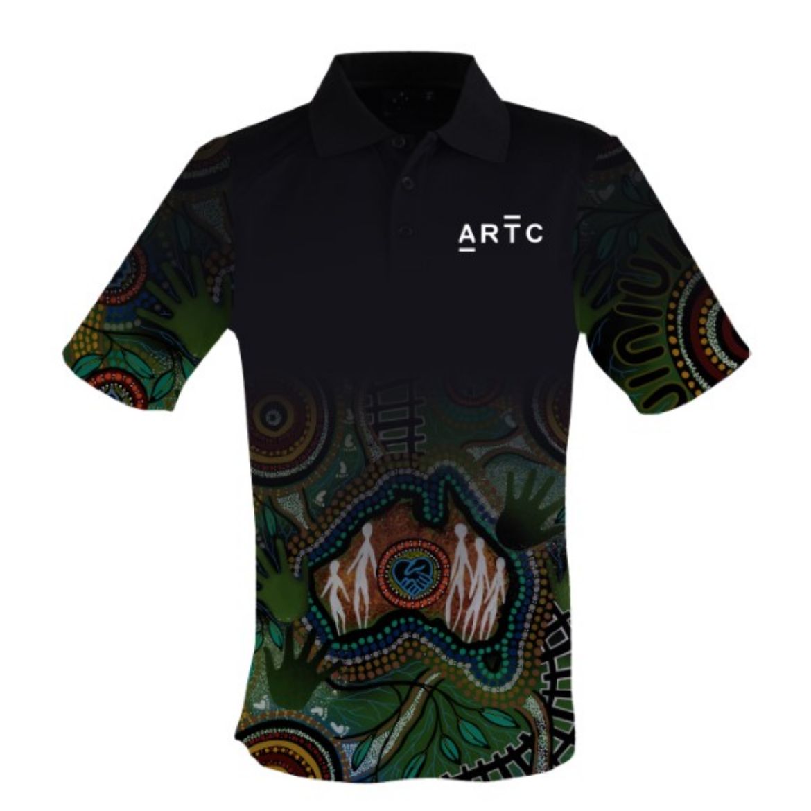 Picture of Sublimated Ladies Polo Shirt Short Sleeve ARTC Indigenous Design