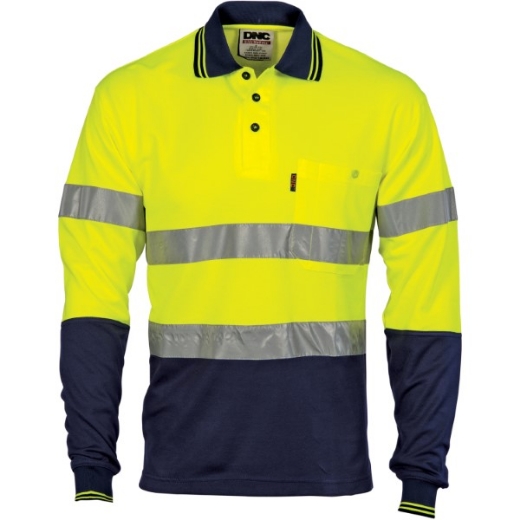 Picture of DNC Polo Shirt Long Sleeve Polyester Cotton Back 2 Hoop Pattern Reflective Tape