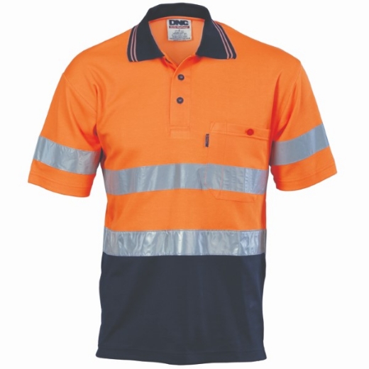 Picture of DNC Polo Shirt Short Sleeve Polyester Cotton Back 2 Hoop Pattern Reflective Tape + Sleeves