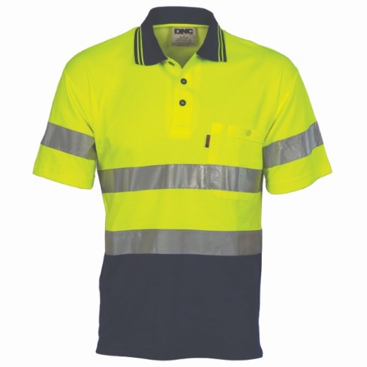 Picture of DNC Polo Shirt Short Sleeve Polyester Cotton Back 2 Hoop Pattern Reflective Tape + Sleeves