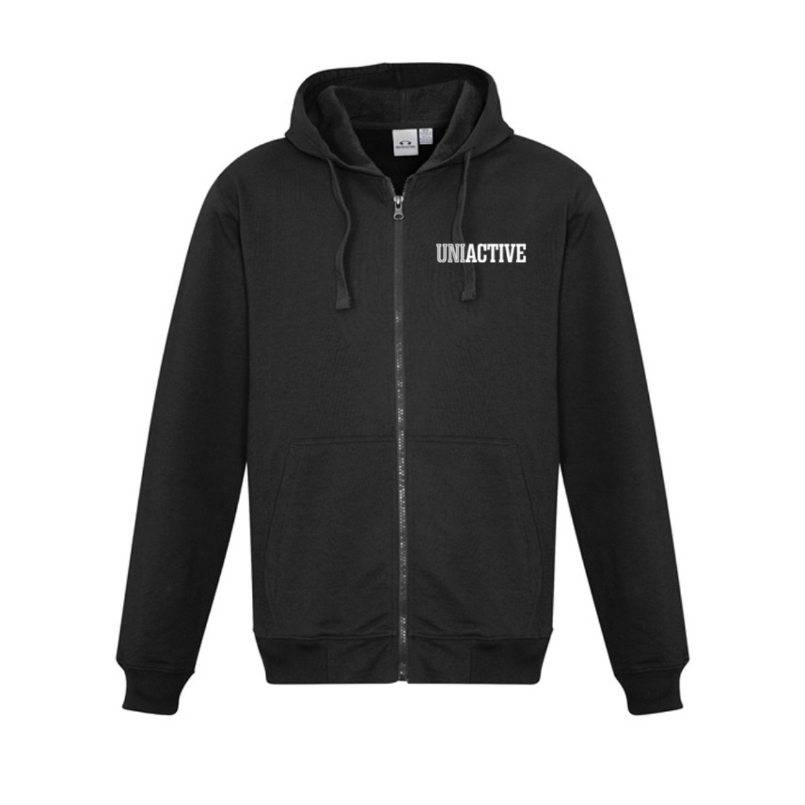 Picture of Biz Collection Mens Crew Full Zip Hoodie Poly/Cotton Fleece Black