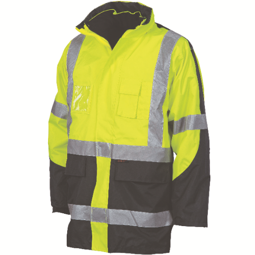 Picture of DNC 3993+3994 6 In 1 Waterproof Jacket plus Inner Jacket with Zip off sleeves and Reversible Vest X Pattern Reflective Tape 2 Tone