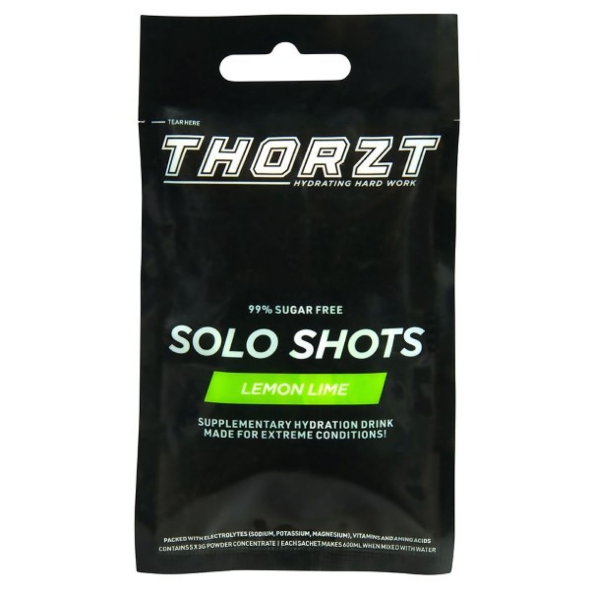 Picture of Thorzt Hydration Drink 99% Sugar Free Vend Ready Solo Shot- Lemon Lime (Pack of 5)