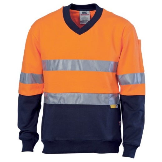Picture of DNC Fleece V-neck 100% Cotton RT1 Reflective Tape 2 Tone