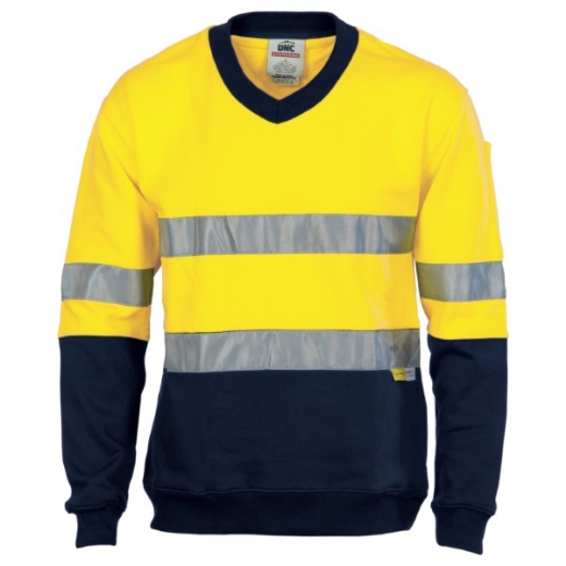 Picture of DNC Fleece V-neck 100% Cotton RT1 Reflective Tape 2 Tone