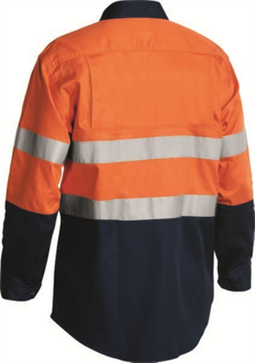 Picture of Bisley Cotton Drill Shirt Lightweight Long Sleeve with Gussetts 2 Ring Pattern Reflective Tape