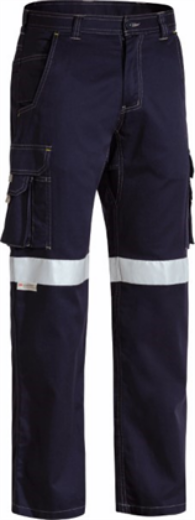 Picture of Bisley Cool Vented Lightweight Cargo Cotton Drill Pants with Reflective Tape