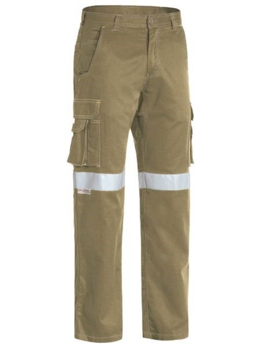 Picture of Bisley Cool Vented Lightweight Cargo Cotton Drill Pants with Reflective Tape