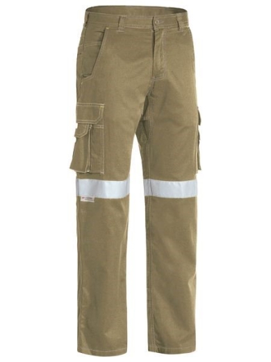 Picture of Bisley Cool Vented Lightweight Cargo Cotton Drill Pants with Reflective Tape