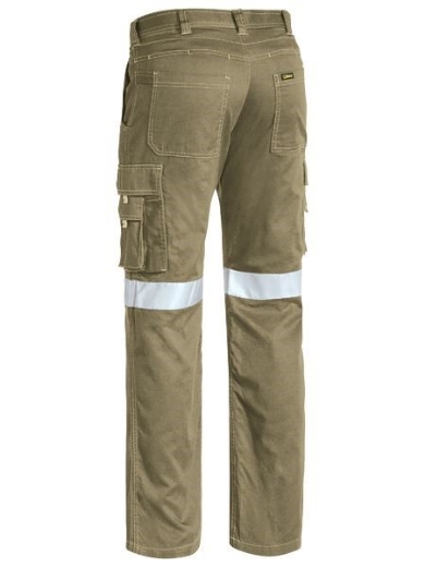 Picture of Bisley Cool Vented Lightweight Cargo Cotton Drill Pants with Reflective Tape