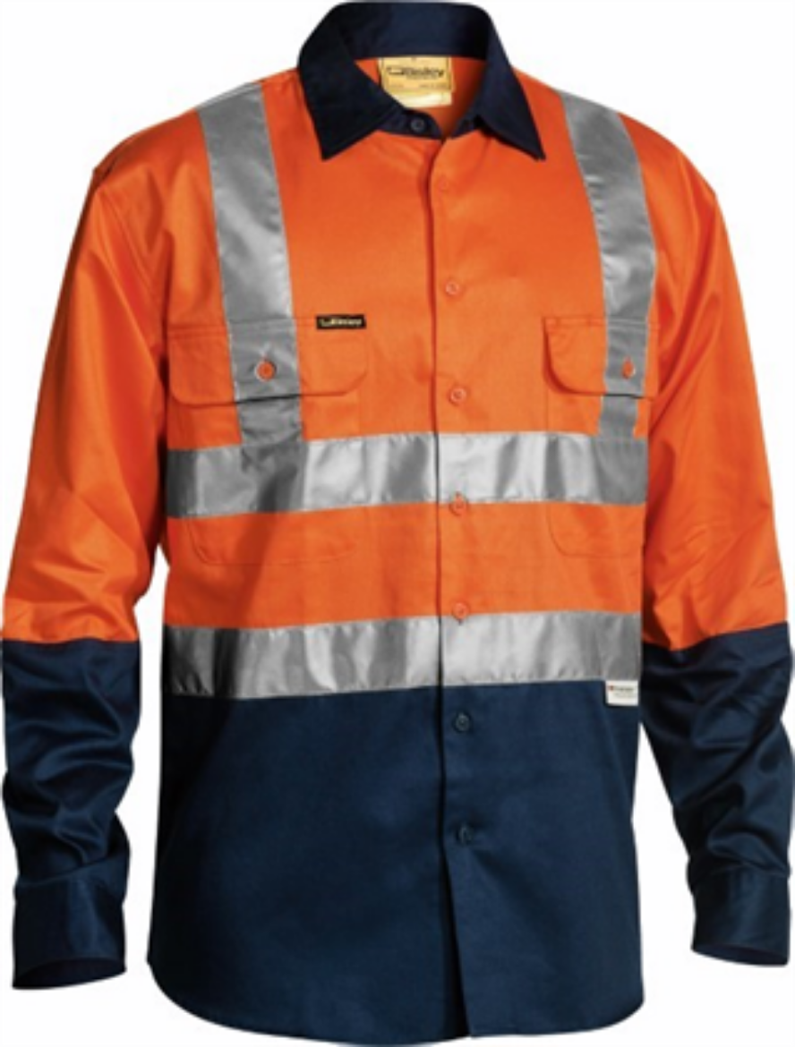 Picture of Bisley Cotton Drill Shirt Long Sleeve with Reflective Tape