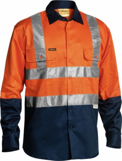 Picture of Bisley Cotton Drill Shirt Long Sleeve with Reflective Tape