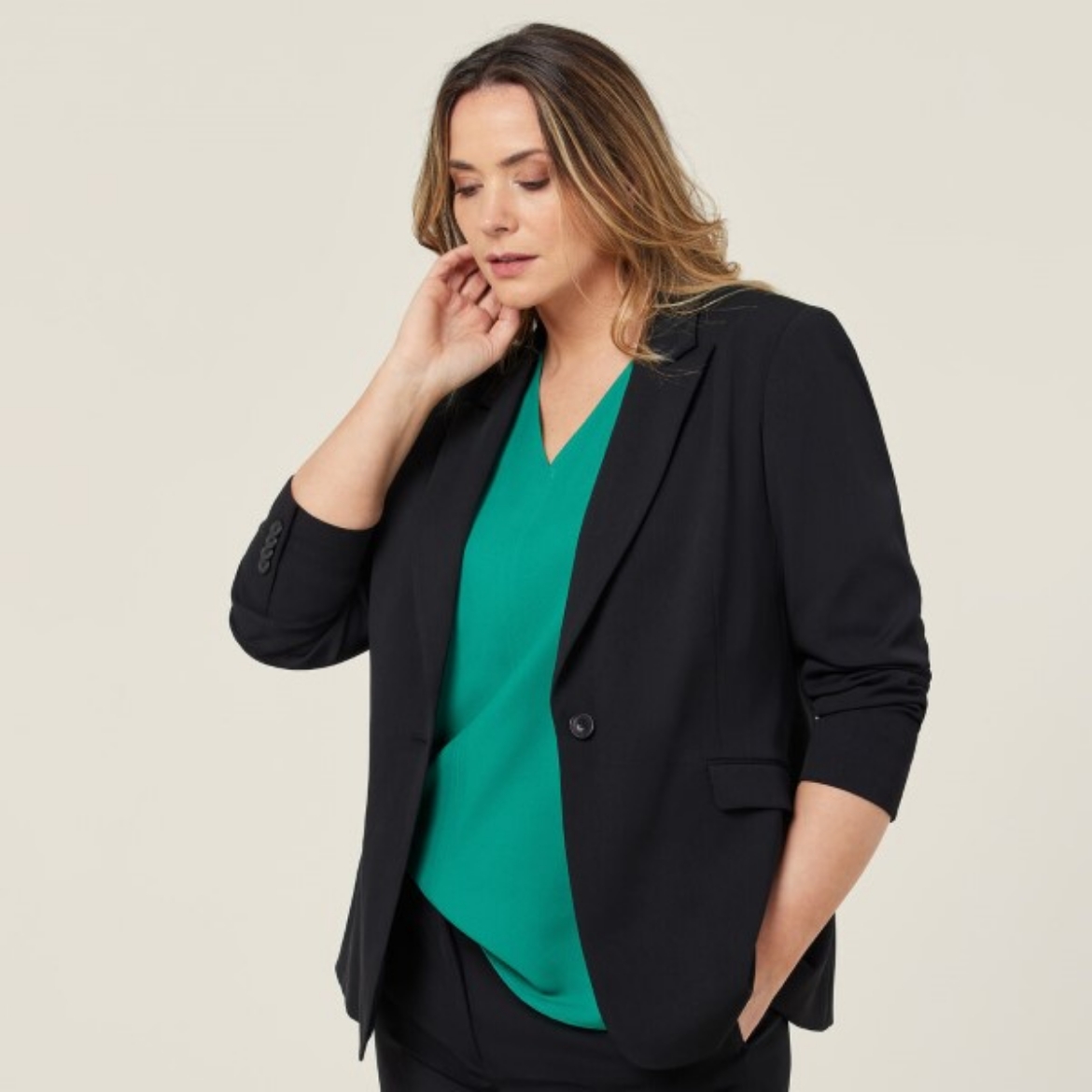 Picture of NNT Ladies Crepe Stretch Longline Jacket