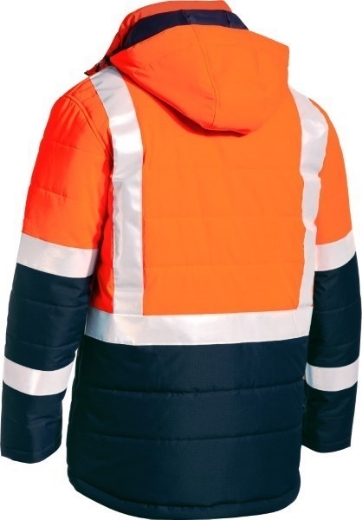 Picture of Bisley Hi Vis Puffer Jacket - Showerproof with H Pattern Reflective Tape
