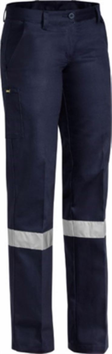Picture of Bisley Ladies Cotton Drill Work Pant with Reflective Tape