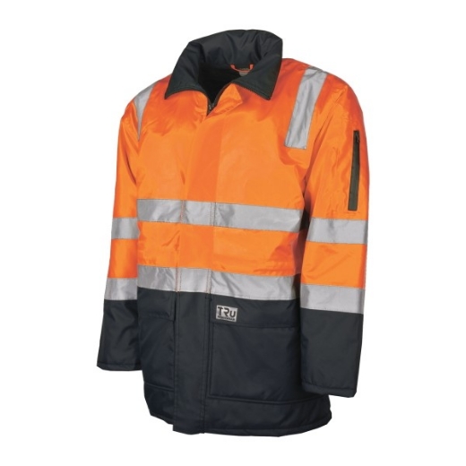Picture of Tru Workwear Quilted Jacket Oxford Polyester with Reflective Tape 2 Tone