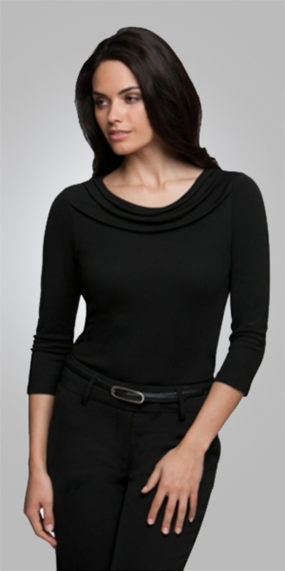 Picture of City Collection Ladies Eva Cowl Neck 3/4 Sleeve Top