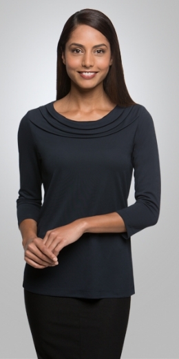 Picture of City Collection Ladies Eva Cowl Neck 3/4 Sleeve Top