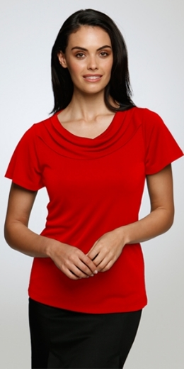 Picture of City Collection Ladies Eva Cowl Neck Short Sleeve Top