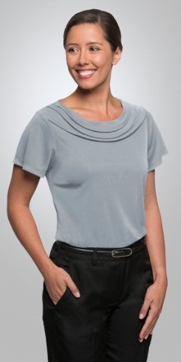 Picture of City Collection Ladies Eva Cowl Neck Short Sleeve Top