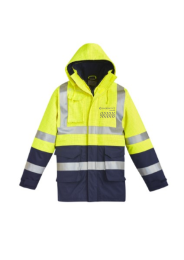 Picture of Syzmik Flame Resistant Arc Rated Anti Static Waterproof Jacket with Reflective Tape HRC2, ATPV 16.8cal