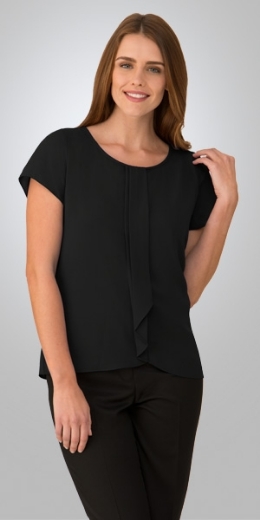 Picture of City Collection Ladies Cascade Knit Short Sleeve Top