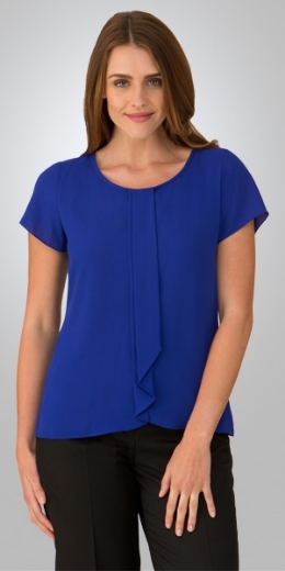 Picture of City Collection Ladies Cascade Knit Short Sleeve Top