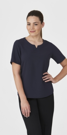 Picture of City Collection Ladies The Knit Woven Short Sleeve Top