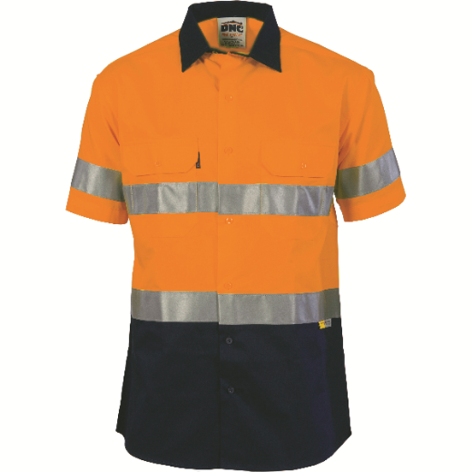 Picture of DNC Cotton Drill Shirt Short Sleeve Reflective Tape 2 Tone