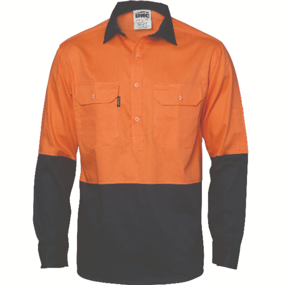 Picture of DNC Cotton Drill Closed Front Shirt Long Sleeve with Gussets 2 Tone