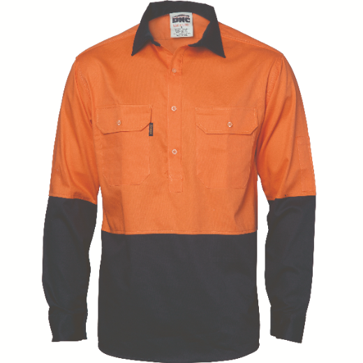 Picture of DNC Cotton Drill Closed Front Shirt Long Sleeve with Gussets 2 Tone