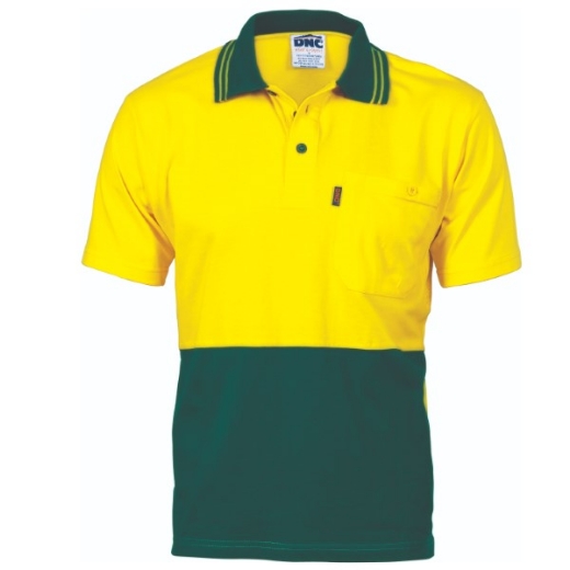 Picture of DNC Polo Shirt Cotton Jersey with Underarm Mesh Short Sleeve 2 Tone
