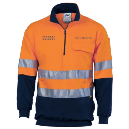 Picture of DNC Windcheater 1/2 Zip 100% Cotton RT1 Reflective Tape 2 Tone