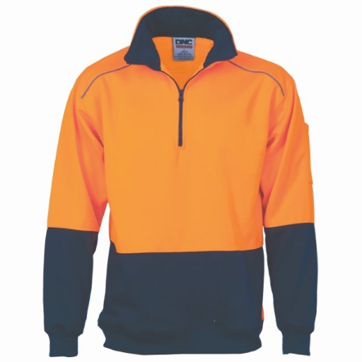 Picture of DNC Fleecy 1/2 Zip Jumper Reflective Piping Polyester/Cotton 2 Tone