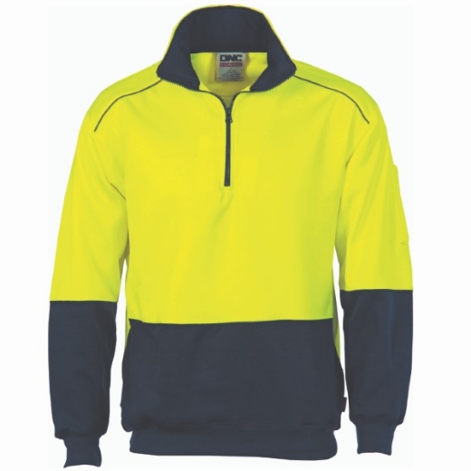 Picture of DNC Fleecy 1/2 Zip Jumper Reflective Piping Polyester/Cotton 2 Tone
