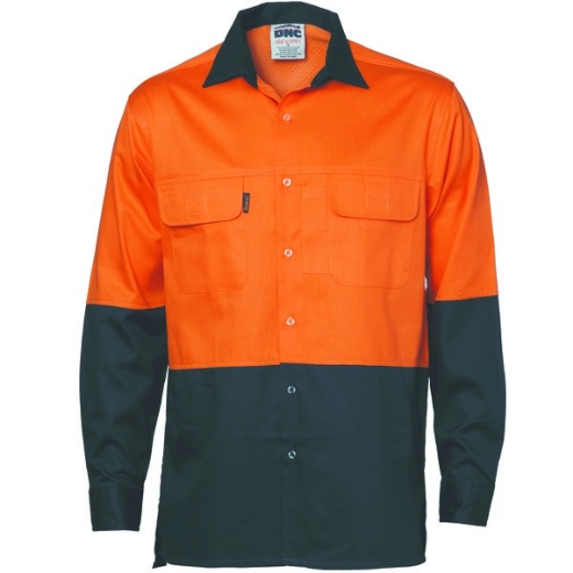 Picture of DNC Lightweight 3 Way Cool-Breeze Cotton Drill Shirt Long Sleeve 2 Tone