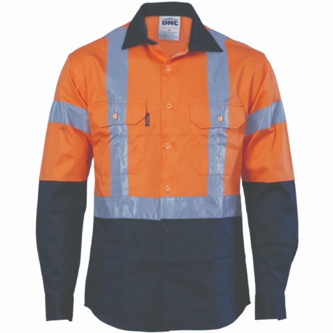 Picture of DNC Cotton Drill Shirt Long Sleeve H Pattern Reflective Tape 2 Tone