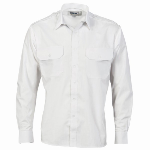 Picture of DNC Polyester Cotton Epaulette Work Shirt Long Sleeve