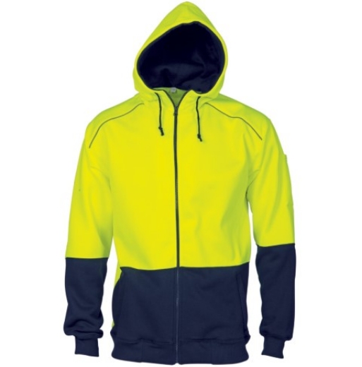 Picture of DNC Hoodie Contrast Piping Fleecy Hi Vis two Tone