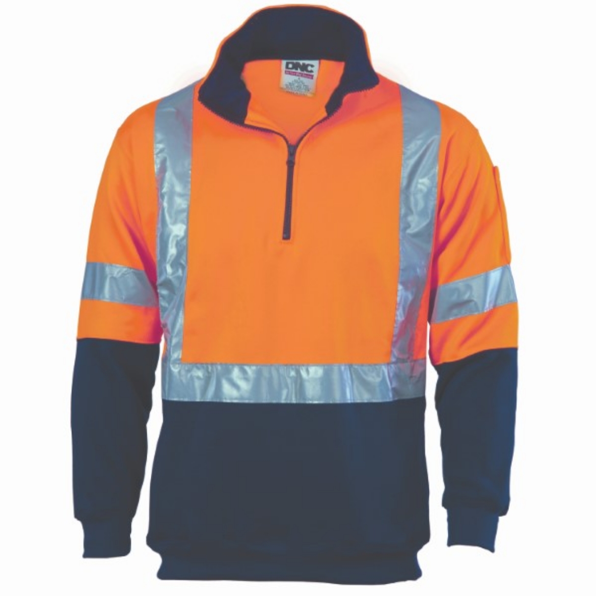 Picture of DNC Fleecy 1/2 Zip Jumper Polyester/Cotton X Pattern Reflective Tape