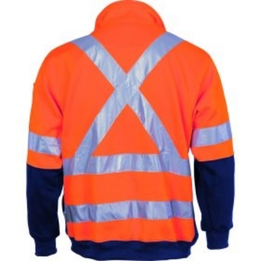Picture of DNC Fleecy 1/2 Zip Jumper Polyester/Cotton X Pattern Reflective Tape