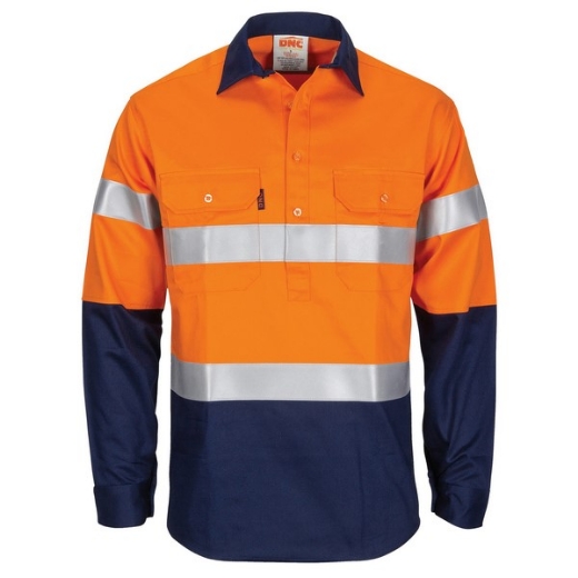 Picture of DNC Patron Saint Flame Retardant Cotton Drill Shirt Closed Front with 2 Ring Fire Retardant Tape Long Sleeve