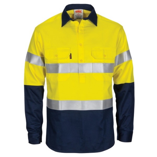 Picture of DNC Patron Saint Flame Retardant Cotton Drill Shirt Closed Front with 2 Ring Fire Retardant Tape Long Sleeve