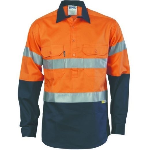 Picture of DNC Cool Breeze Closed Front Cotton Drill Shirt with Reflective Tape